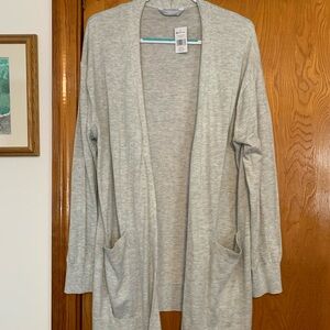 Women's Gray Sweater Cardigan cashmere blend - members mark